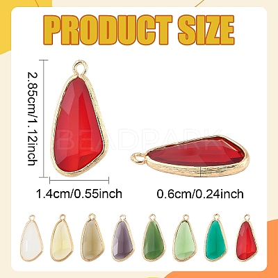 5Pcs Glass Pendants GLAA-YW0004-78A-1