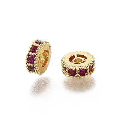 Brass Micro Pave Cubic Zirconia Beads KK-C106-24A-01-1