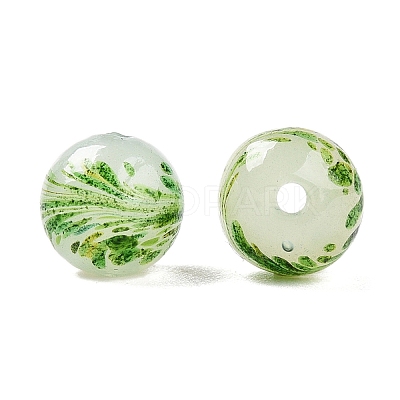 Handmade Green Sand Lampwork Beads LAMP-T023-04B-01-1