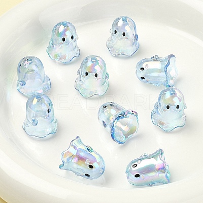 10Pcs Transparent Acrylic Bead Caps TACR-YW0003-23C-1