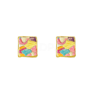 Alloy Enamel Stud Earrings FS-WG76410-02-1
