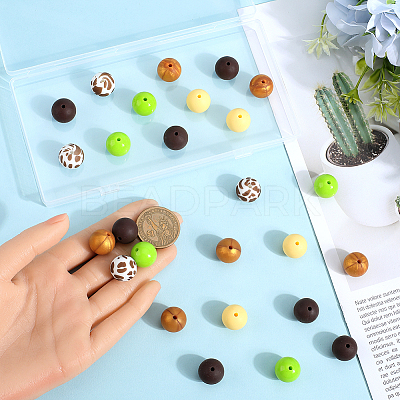 50Pcs 5 Styles Food Grade Eco-Friendly Silicone Beads SIL-SC0002-12-1