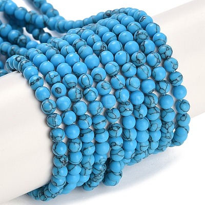 Synthetic Turquoise Beads Strands G-U004-02J-1