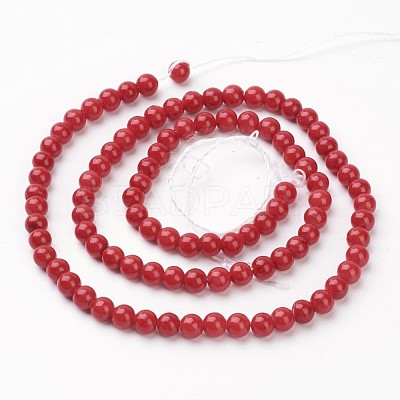 Natural Mashan Jade Round Beads Strands X-G-D263-4mm-XS31-1