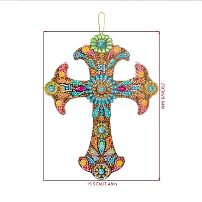 DIY Religion Theme Diamond Pendant Decoration Kits DIAM-PW0004-102A-01-1