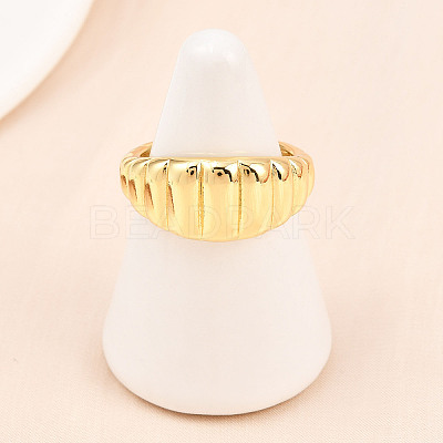 Brass Cuff Ring for Women RJEW-Z113-14G-1