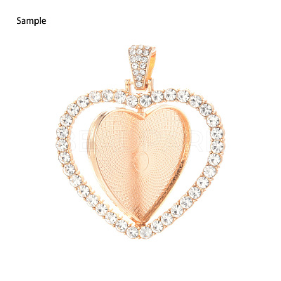 Alloy Pendant Cabochon Settings X-PALLOY-S107-004G-RS-1