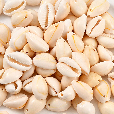 100Pcs Natural Cowrie Shell Beads BSHE-LT0001-03B-1