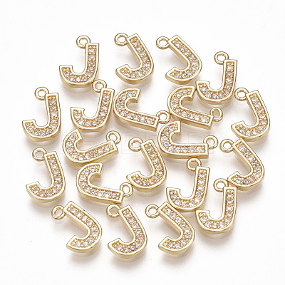 Brass Cubic Zirconia Charms KK-S348-330J-1