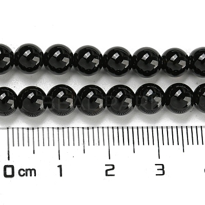 Natural Black Onyx Round Bead Strands G-R198-6mm-1