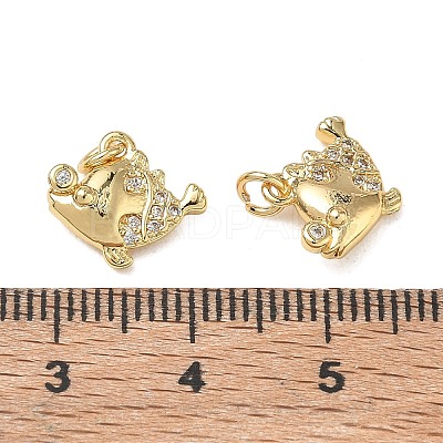 High Polished Ocean Brass Micro Pave Clear Cubic Zirconia Pendants CU-CBAF3CF-02M-01-1