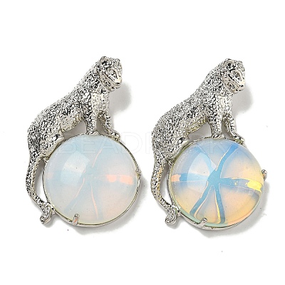 Opalite Half Round Pendants G-F766-06AS-05-1