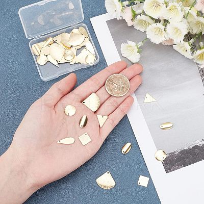 48Pcs 6 Style Brass Charms KK-FH0002-13-1