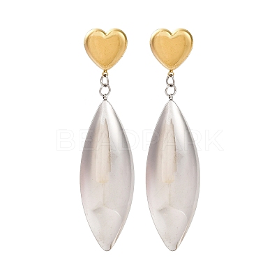 304 Stainless Steel Dangle Stud Earrings EJEW-K296-02GP-05-1