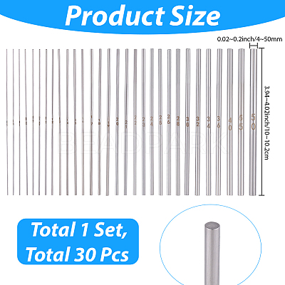 30Pcs 304 Stainless Steel Sticks TOOL-SC0001-88-1