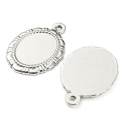 Non-Tarnish 304 Stainless Steel Pendant Cabochon Settings STAS-I202-12P-1