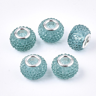 Resin Rhinestone European Beads RPDL-T002-03B-1