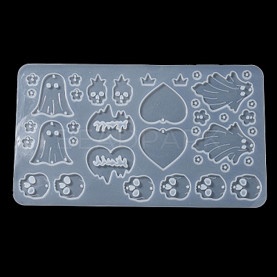 Halloween Theme Silicone Pendant Molds DIY-Q030-05A-1