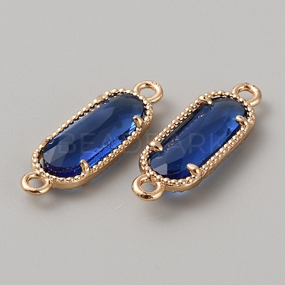 Golden Plated Brass Pave Glass Connector Charms LS-FIND-WH0110-728G-01-1
