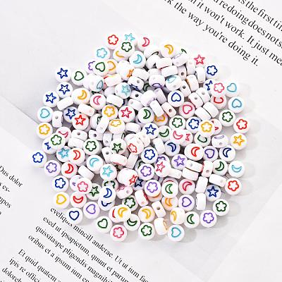 White Opaque Acrylic Beads MACR-YW0001-19C-1