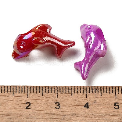 Plating Opaque Acrylic European Large Hole Beads OACR-E039-45-1