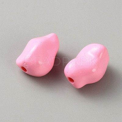 Opaque Acrylic Beads MACR-WH0007-168A-1