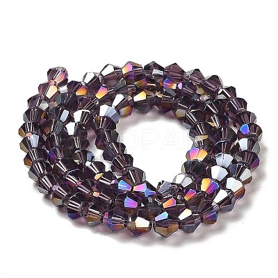 Transparent Electroplate Glass Beads Strands EGLA-A039-T4mm-B04-1