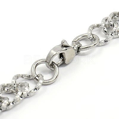 Tarnish Resistant Fashionable 304 Stainless Steel Cuban Link Chain Bracelets STAS-A028-B062P-1