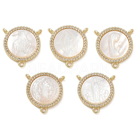 Brass Micro Pave Clear Cubic Zirconia Chandelier Component Links CU-CBA5585-03G-1