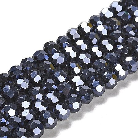 Electroplate Opaque Glass Beads Strands EGLA-A035-P8mm-A18-1