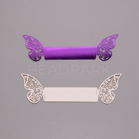 Butterfly-shaped Paper Napkin Rings AJEW-WH0261-38-1