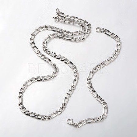 304 Stainless Steel Figaro Chain Necklaces and Bracelets Sets SJEW-L379-13P-1