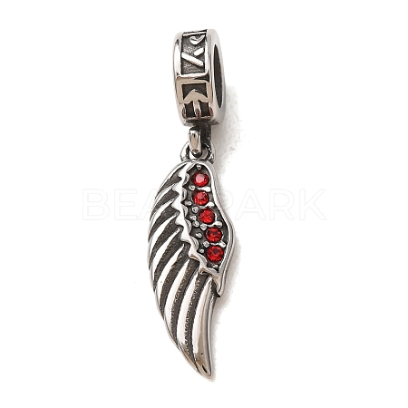 316 Surgical Stainless Steel & Rhinestone European Dangle Charms SA-CBA7555-16AS-03-1
