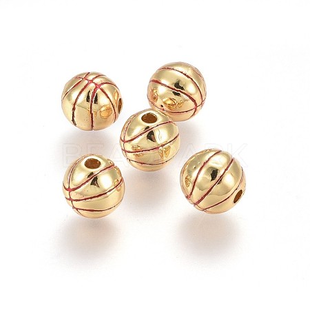 Brass Enamel Beads KK-L179-07G-1