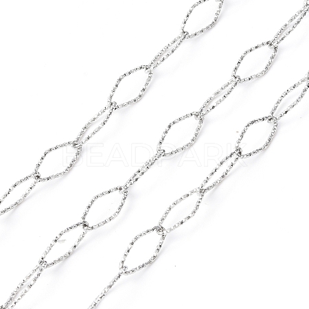Tarnish Resistant 304 Stainless Steel Textured Horse Eye Link Chains CHS-I020-01B-P-1