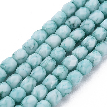 Opaque Baking Painted Glass Beads Strands EGLA-N006-008-A06-1
