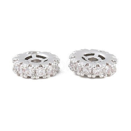 Brass Micro Pave Clear Cubic Zirconia Beads CU-CBAF71E-02P-1