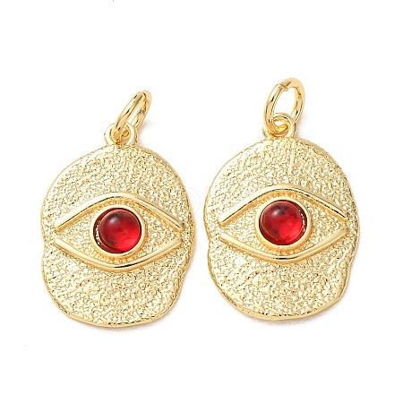 Textured Brass & Resin Pendants KK-A304-19G-1
