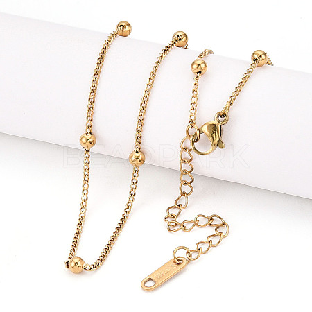 Ion Plating(IP) 304 Stainless Steel Satellite Chain Necklace for Men Women NJEW-E076-01G-1