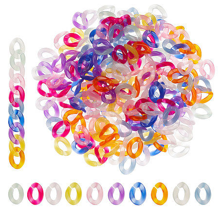 DICOSMETIC 400Pcs 10 Colors Acrylic Linking Rings FIND-DC0001-44-1