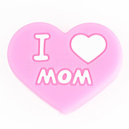 Mother's Day Silicone Focal Beads FIND-PW0005-12D-1