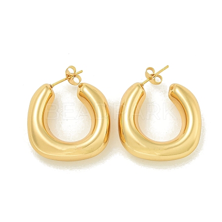Ion Plating(IP) 304 Stainless Steel Stud Earrings for Women EJEW-G401-01G-G-1