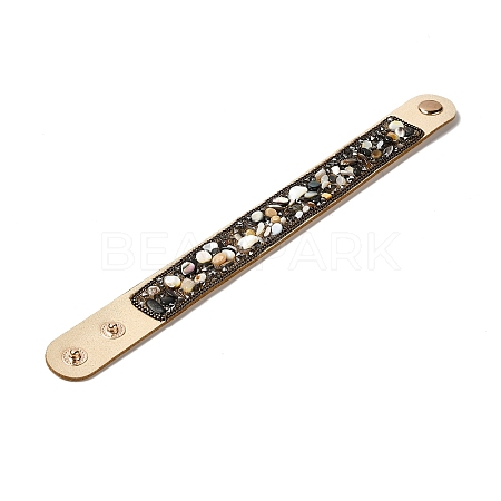 Faux Suede Snap Cord Bracelet BJEW-F428-09-1