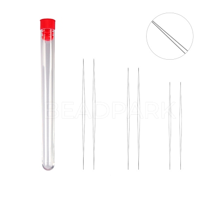 Tarnish Resistant Stainless Steel Collapsible Big Eye Beading Needles SENE-PW0013-02U-1