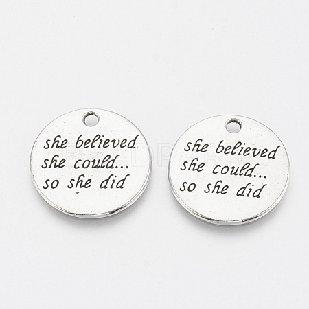 Tibetan Style Alloy Quote Pendants X-TIBE-Q085-06AS-LF-1