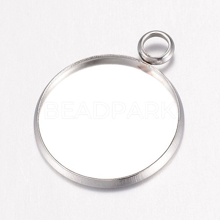 Tarnish Resistant 304 Stainless Steel Pendant Cabochon Settings LS-STAS-G071-46P-1