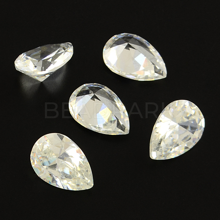 Teardrop Shaped Cubic Zirconia Pointed Back Cabochons ZIRC-R011-10x8-02-1