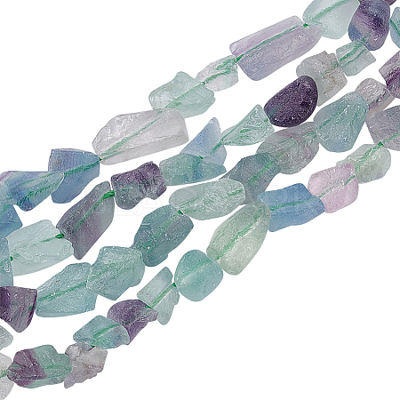 Olycraft 1 Strand Raw Rough Natural Fluorite Beads Strands G-OC0004-83-1