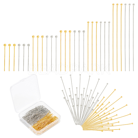500Pcs 10 Styles Brass Ball Head Pins KK-UN0054-08-1