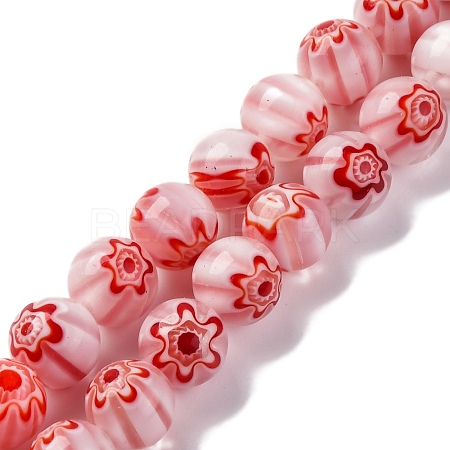Handmade Millefiori Lampwork Beads Strands LAMP-G164-05C-1